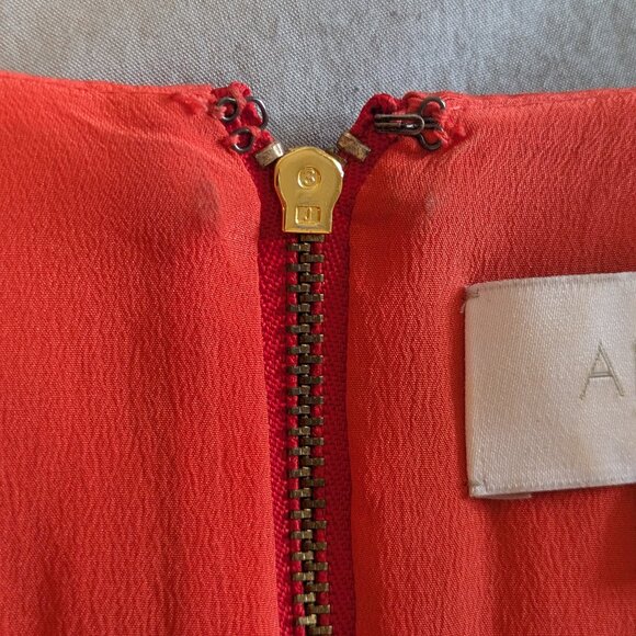 Adam Lippes Red Silk and Cotton Dress with pockets - Picture 5 of 11